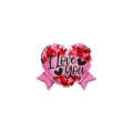 Palloncini cuore I Love You con Fiocco mini shape 14" (35cm) in mylar, 5pz.