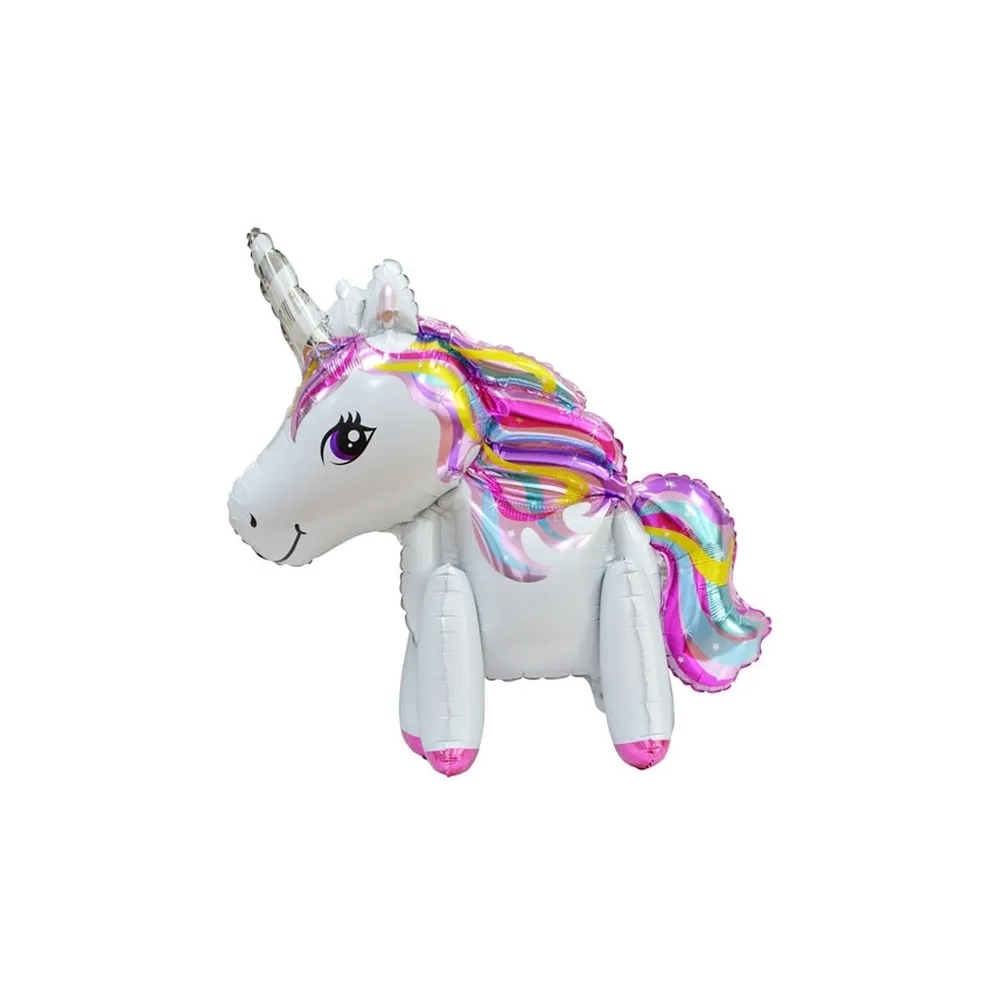 Palloncino 3D Unicorno rosa e fucsia super shape 25" (63cm) in mylar, 1pz.