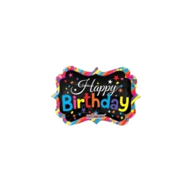 Palloncini Happy Birthday mini shape 14" (35cm) in mylar, 5pz.