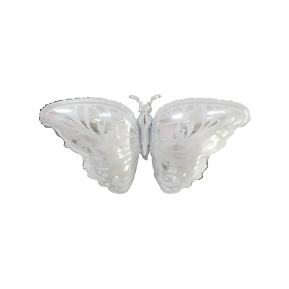 Palloncino Farfalla Argento mega shape 43" (109cm) in mylar, 1pz.