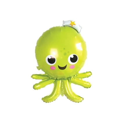 Palloncino Polpo verde super shape 36" (91cm) in mylar, 1pz.