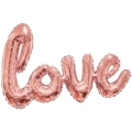 Palloncino Scritta in Corsivo Love rosa gold mega shape 84" (213cm) in mylar, 1pz.
