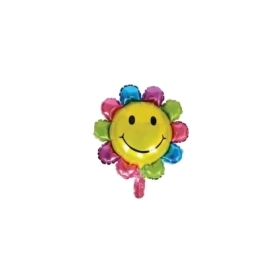 Palloncini Fiore Smile mini shape 12" (30cm) in mylar, 5pz.