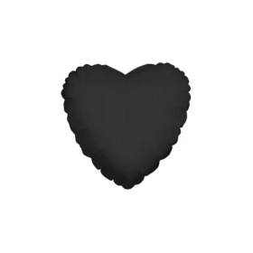 Palloncino Cuore Nero standard shape 18" (45cm) in mylar, 1pz.