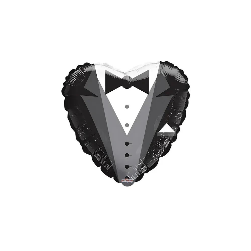 Palloncino Abito Sposo cuore standard shape 18" (45cm) in mylar, 1pz.