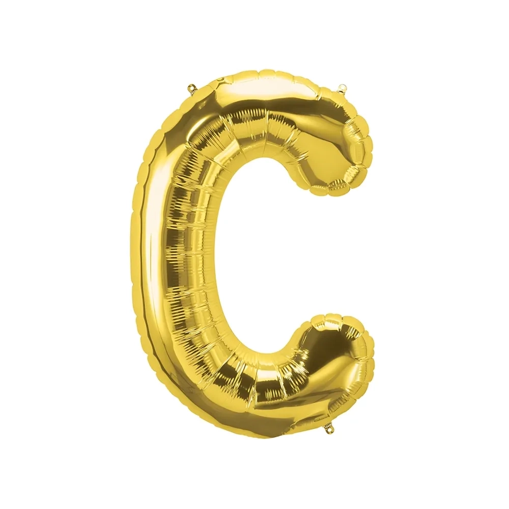 Palloncino Lettera C Oro super shape 40" (101cm) in mylar, 1pz.