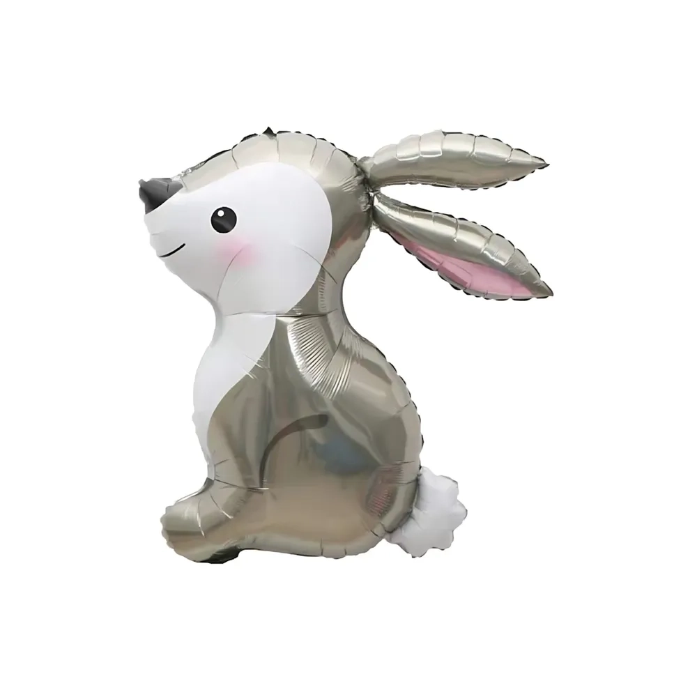 Palloncino Coniglio Bianco Argento super shape 31" (78cm) in mylar, 1pz.