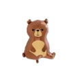 Palloncino Orsacchiotto Marrone Seduto super shape 25" (63cm) in mylar, 1pz.