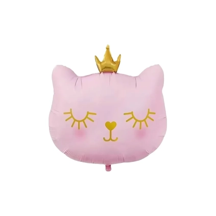 Palloncino Gatta Rosa con Corona SuperShape super shape 29" (73cm) in mylar, 1pz.