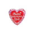 Palloncino Happy Valentine's Day Cuoricini cuore standard shape 18" (45cm) in mylar, 1pz.
