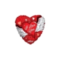 Palloncino I Love You con le Ali cuore standard shape 18" (45cm) in mylar, 1pz.