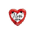 Palloncino I Love You Rosso e Bianco cuore standard shape 18" (45cm) in mylar, 1pz.