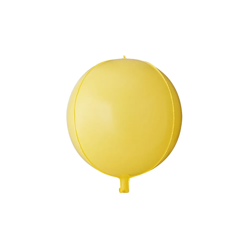 Palloncino Sfera Giallo Macaron standard shape 22" (55cm) in mylar, 1pz.