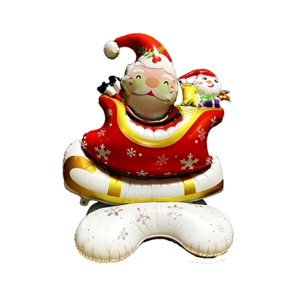 Palloncino Babbo Natale con Slitta mega shape 44" (111cm), 1pz.