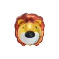 Palloncino Leone Testa 3D Dorato super shape 24" (60cm) in mylar, 1pz.