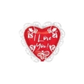 Palloncino cuore I Love You in Pizzo super shape 23" (58cm) in mylar, 1pz.
