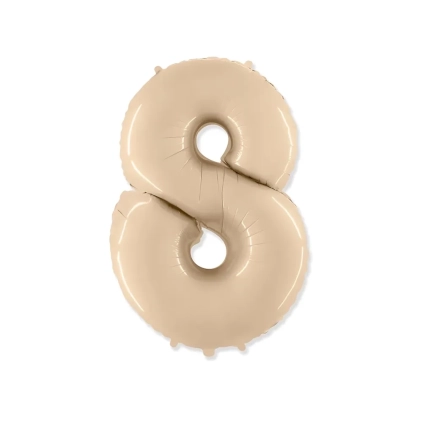 Palloncino numero 8 Crema super shape 40" (101cm) in mylar, 1pz.