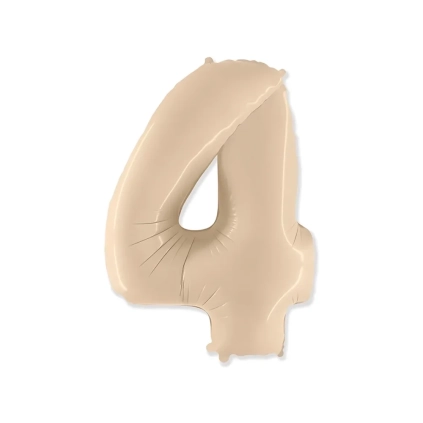Palloncino numero 4 Crema super shape 40" (101cm) in mylar, 1pz.