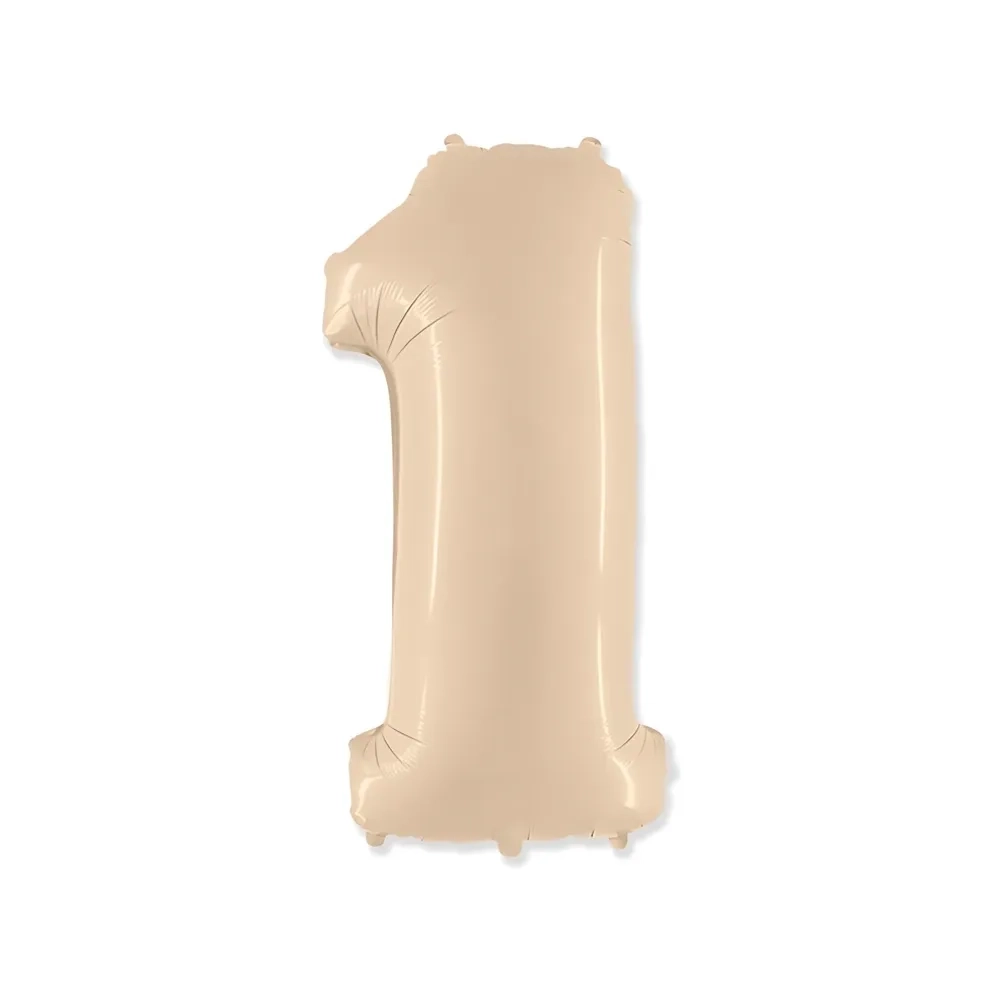 Palloncino numero 1 Crema super shape 40" (101cm) in mylar, 1pz.