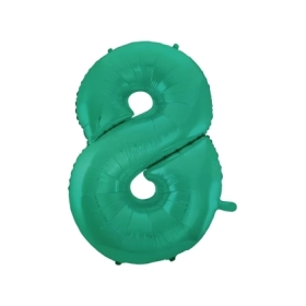 Palloncino numero 8 Satin Velvet Acquamarina super shape 40" (101cm) in mylar, 1pz.