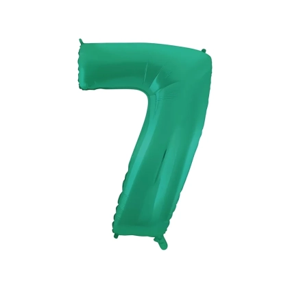 Palloncino numero 7 Satin Velvet Acquamarina super shape 40" (101cm) in mylar, 1pz.