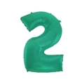 Palloncino numero 2 Satin Velvet Acquamarina super shape 40" (101cm) in mylar, 1pz.