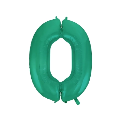 Palloncino numero 0 Satin Velvet Acquamarina super shape 40" (101cm) in mylar, 1pz.