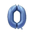 Palloncino numero 0 Satin Velvet Periwinkle super shape 40" (101cm) in mylar, 1pz.