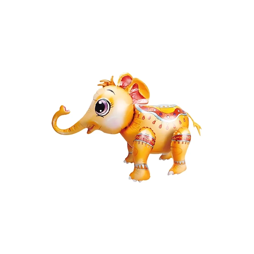 Palloncino 4D Elefante Arancione super shape 28" (71cm) in mylar, 1pz.