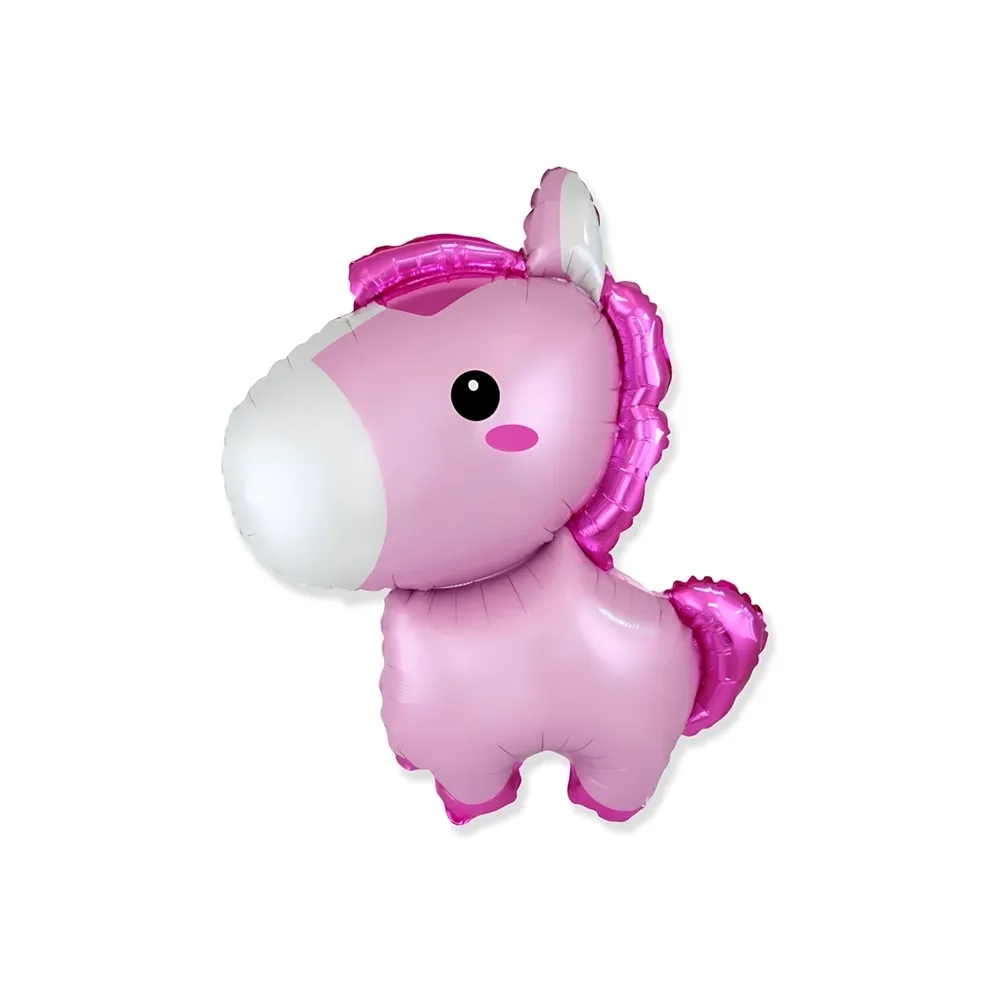 Palloncino Pony Rosa super shape 34" (86cm) in mylar, 1pz.