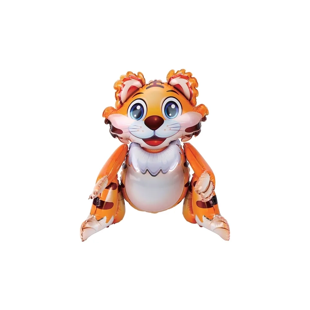 Palloncino 4D Tigre Arancione super shape 23" (58cm) in mylar, 1pz.