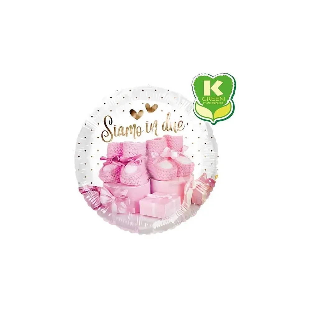 Palloncino Siamo in Due Rosa standard shape 18" (45cm) in mylar, 1pz.