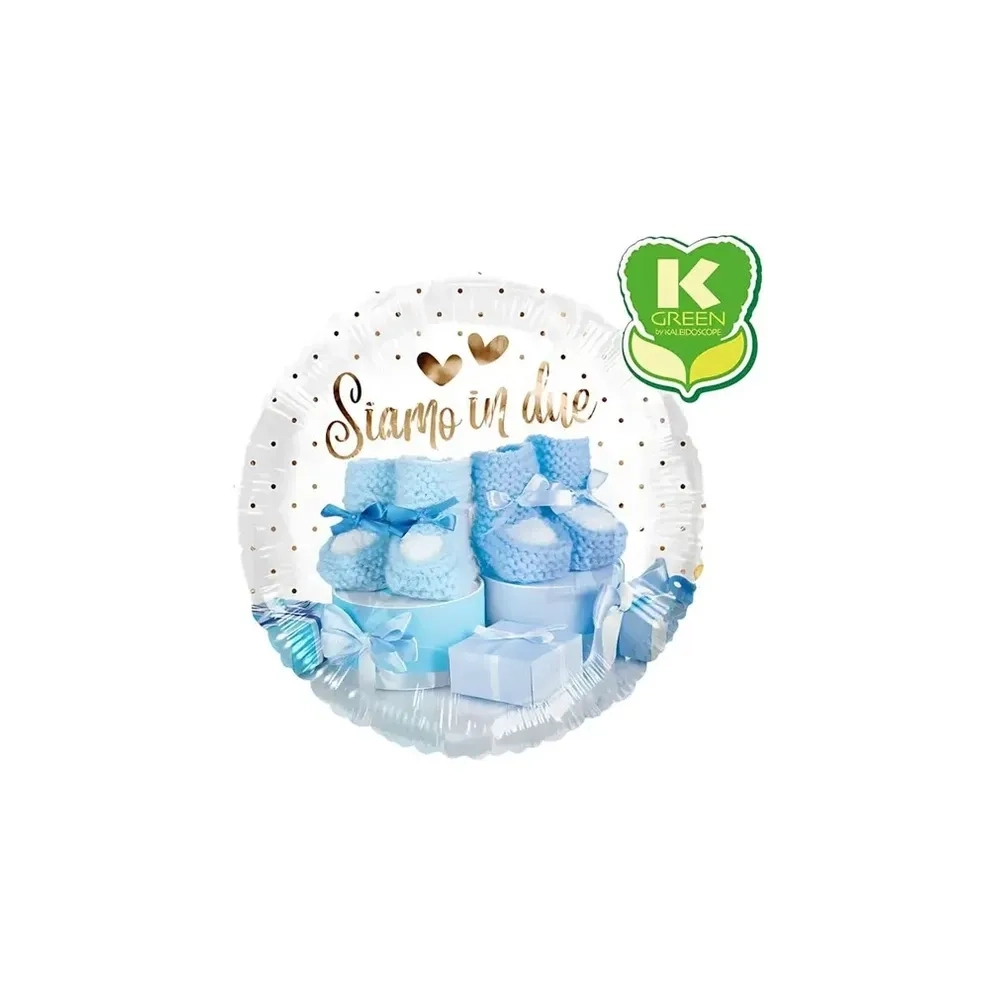 Palloncino Siamo in Due Celeste standard shape 18" (45cm) in mylar, 1pz.