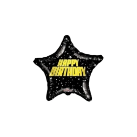 Palloncino Happy Birthday Stelle nello Spazio Stella standard shape 18" (45cm) in mylar, 1pz.