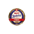 Palloncino Happy Birthday Etichetta Birra Tondo standard shape 18" (45cm) in mylar, 1pz.