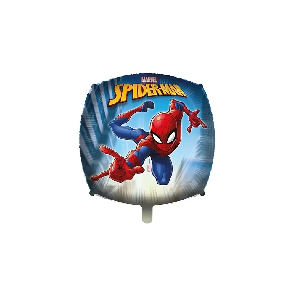 Palloncino Spiderman con pesetto e nastrino standard shape 18" (45cm) in mylar, 1pz.