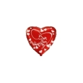 Palloncini Buon San Valentino Corsivo cuore mini shape 9" (22cm) in mylar, 5pz.
