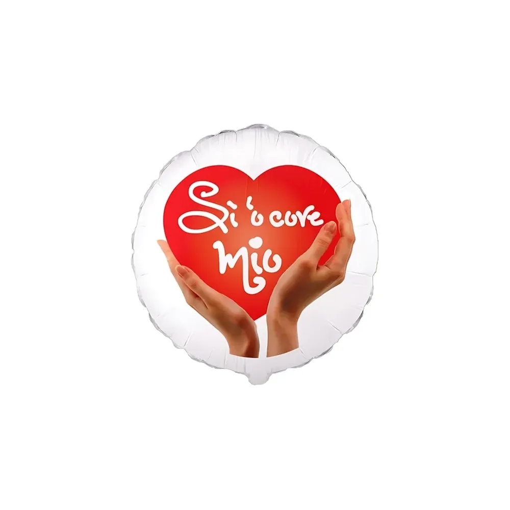 Palloncino Si o Core Mio tondo standard shape 18" (45cm) in mylar, 1pz.