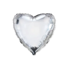 Palloncino Cuore Argento super shape 32" (81cm) in mylar, 1pz.