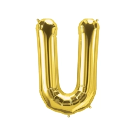 Palloncino Lettera U Oro super shape 40" (101cm) in mylar, 1pz.