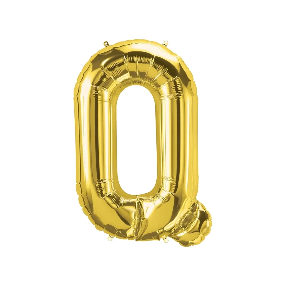 Palloncino Lettera Q Oro super shape 40" (101cm) in mylar, 1pz.