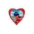 Palloncino Miraculous Ladybug Cuore standard shape 18" (45cm) in mylar, 1pz.