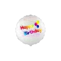 Palloncino Happy Birthday Multilingue tondo standard shape 18" (45cm) in mylar, 1pz.