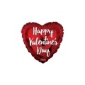 Palloncino Happy Valentine's Day cuore standard shape 18" (45cm) in mylar, 1pz.