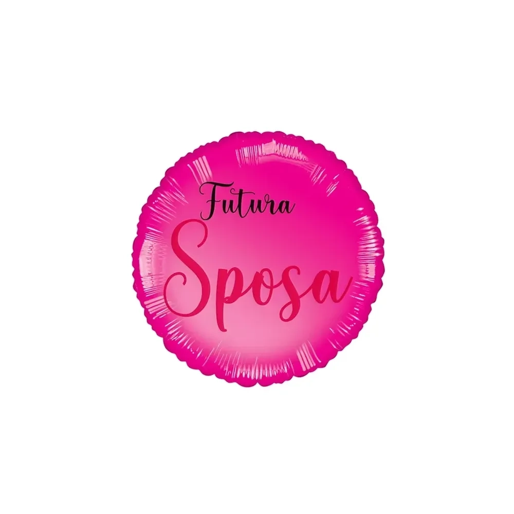 Palloncino Futura Sposa Fucsia tondo standard shape 18" (45cm) in mylar, 1pz.