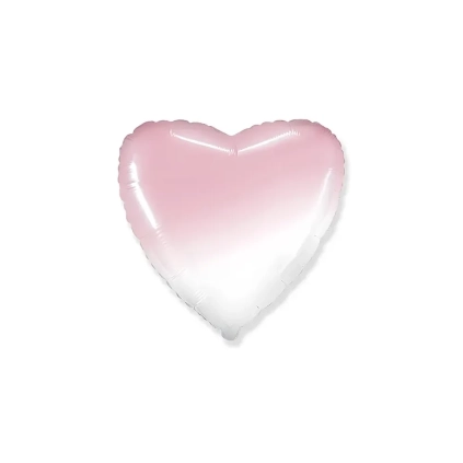 Palloncino Cuore Rosa Baby Sfumato standard shape 18" (45cm) in mylar, 1pz.