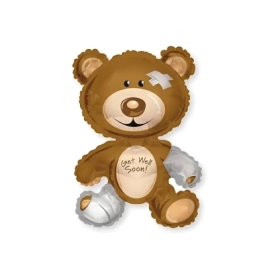 Palloncino Get Well Orsacchiotto super shape 36" (91cm) in mylar, 1pz.