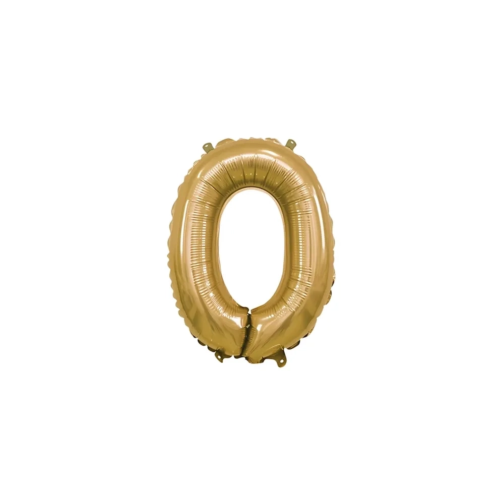Palloncino numero 0 Oro mini shape 14" (35cm) in mylar, 1pz.
