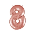 Palloncino numero 8 Rosa Gold super shape 40" (101cm) in mylar, 1pz.