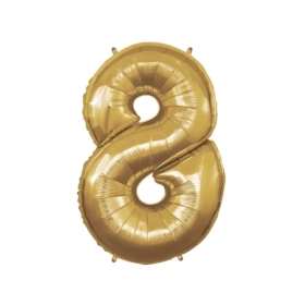 Palloncino numero 8 Oro super shape 40" (101cm) in mylar, 1pz.